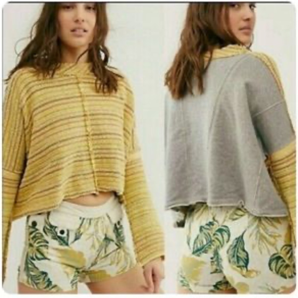Free people Catalina mixed media sweater